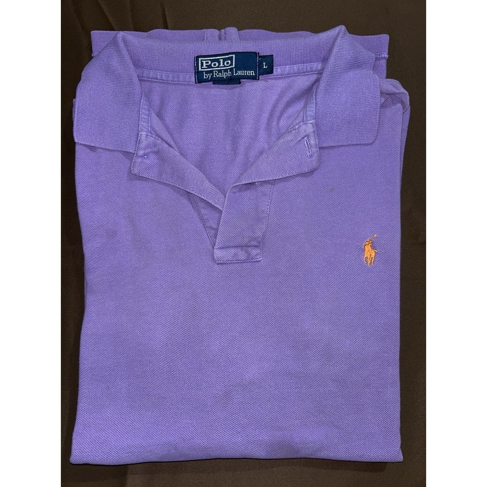 Polo Ralph Lauren Collared Shirt Polo Purple With Orange Pony Men's Size Large